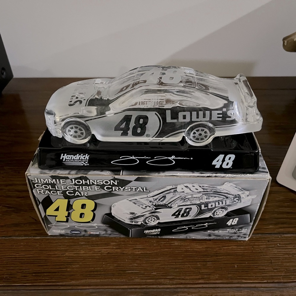 NASCAR Jimmie Johnson Crystal Car with Stand and Box